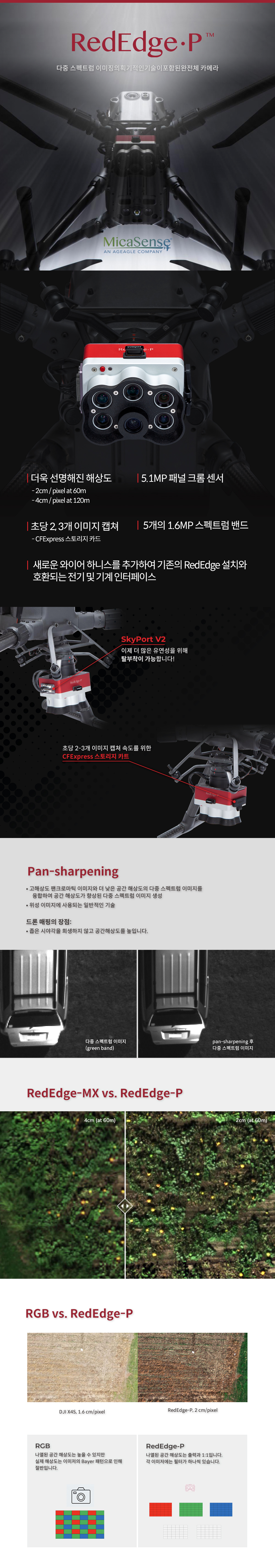 DJI사 Phantom 4 multispectral/ MicaSense사 RedEdge-P